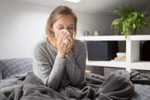 woman having cold and cough
