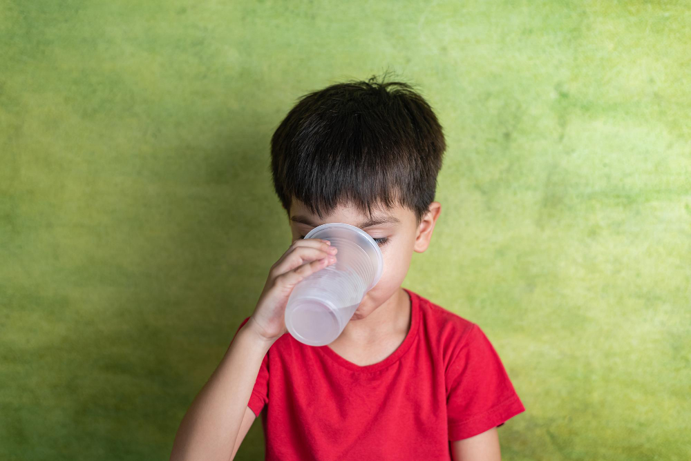 boy drinking water